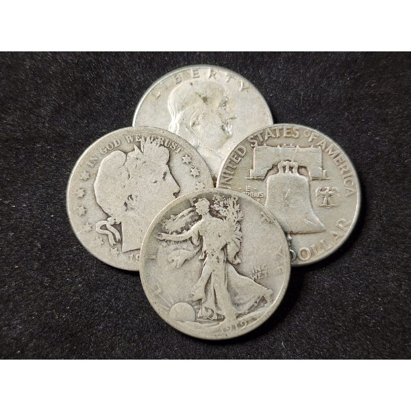 $2.00 Face Value in 90% Silver Assorted Half Dollars - Various Years & Conditions!