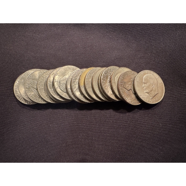 18 - United States Eisenhower Dollar Coins - Mint Condition
