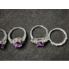 Image 4 : Stunning Sterling Silver Rings Ft. Purple Stones Including Amethyst Weighing 13.3 Grams Total