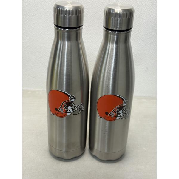 Set of 2 NFL Cleveland Browns 10" Insulated Drink Bottles - Brand New