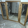 Image 1 : Oak Framed 3 Section Mirror 43 x 41 Overall - 13" - 27" 13" Sections