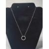 Image 1 : Beautiful 14K White Gold Eternity Circle Necklace - 16" TW: 3.7g