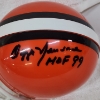 Image 3 : HAND SIGNED Ozzie Newsome 1999 Hall Of Fame Football Player MINI Sized Cleveland Browns Helmet
