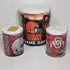 Image 1 : OHIO!!! 3 Officially Licensed Sports-Themed Popcorn Tins featuring OSU and Cleveland Browns Design