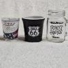 Image 1 : 3 Shot Lot - 3 State of Texas and Route 66 Themed Shot Glasses