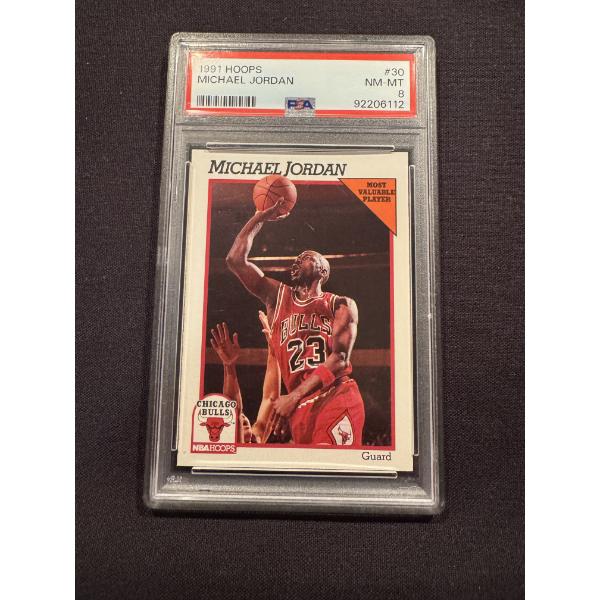 1991 Hoops Michael Jordan MVP Basketball Card - Graded PSA 8 - Incredible Card