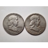 Image 1 : Two Benjamin Franklin 90% Silver United States Half Dollars ~ Both Nice Looking Coins!