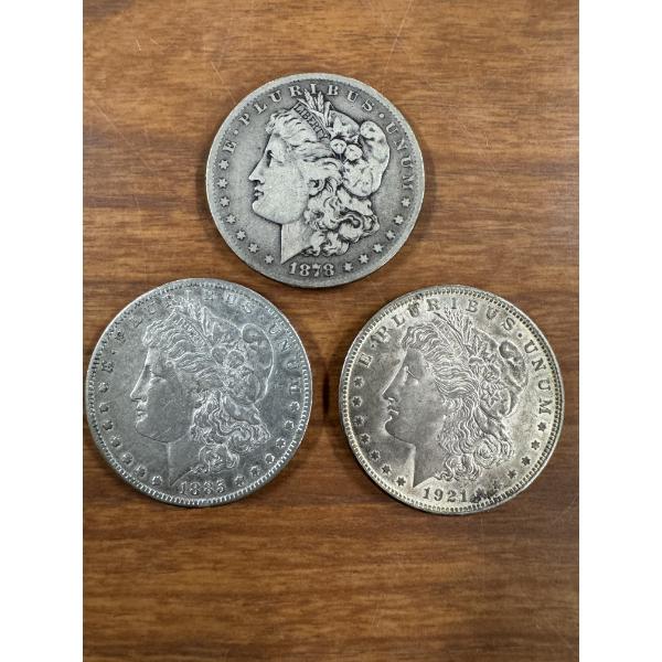 3 Exceptional United States Morgan Silver Dollars - Incredible Opportunity