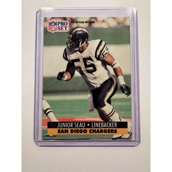 1991 Pro Set Junior Seau Chargers First Year Football Card - Mint Condition