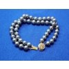 Image 1 : Gorgeous 14K Gold Gray Pearl Bracelet - 8in - Total Weight: 23g