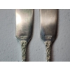 Image 2 : x2 Steiff "Rose" Sterling Silver Butter Knives TW: 62.6g