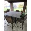 Image 1 : Gorgeous Outdoor Patio Rectangular Tile Topped Table & 8 Chairs - 58 x 36  - All metal frame