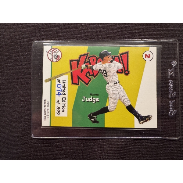 Limited Edition DDK Design #074 of 899 Aaron Judge KAPOW Baseball Card - Mint Condition