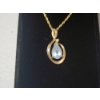 Image 2 : 14K Gold Necklace w/ Teardrop Gemstone Pendant - 18in - TW: 3.9g