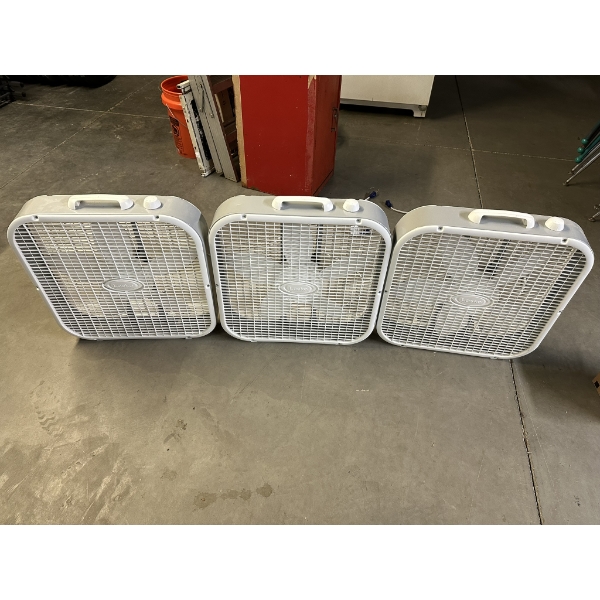 Three Working Lasko Box Fans - One Doesn't Have Feet