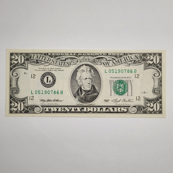 Very Nice, Crisp Uncirculated 1993 United States $20 Note