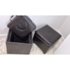 Image 2 : PICKUP IN NORTHFIELD - 2 Pcs Leather Upholstered Storage Boxes 14 x 14 x 14  - See Pics