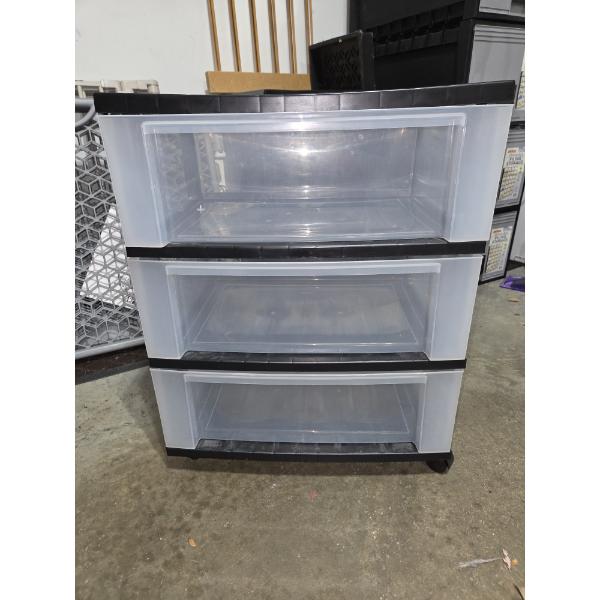 Like New Swiffer Wet Jet, Broom & Dust Pan With 21"x26" Plastic Wheeled Storage Center