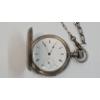 Image 2 : Silver Locle Swiss Pocket Watch With Hunter Case, Chain, Money Clip & Key - Weight: 117.7g
