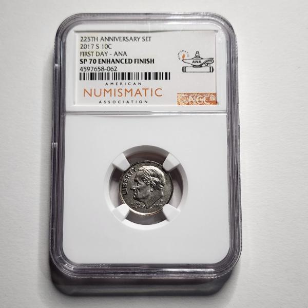NGC SP70 Enhanced Finish 2017-S United States Dime ~ First Day ANA ~ From 225th Anniversary Set 