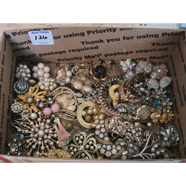 Lot of Vintage Costume Brooches and Pins