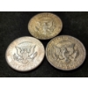 Image 4 : Three 90% Silver 1964 Kennedy Half Dollars - $1.50 Face Value