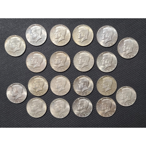 (20) 1967 40% Kennedy Half Dollars - Face Value: $ 10.00