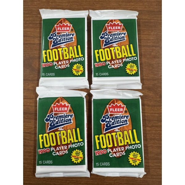 4 - 1990 Fleer Premier Edition NFL Football Wax Packs Football Cards - 15 Cards Per Pack