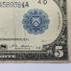 Image 4 : United States 1914 $5 Note Cleveland Federal Reserve Bank Blue Seal - Large-Size Currency 