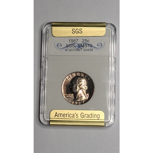 SGS 1967 SMS70 Washington Quarter 