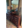 Image 1 : Excellent Cherry Finish Ladies Dresser & Mirror As Shown -Incl's Additional 3 Drawer Counter Top Cab