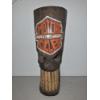 Image 1 : HARLEY DAVIDSON COLLECTIBLE CARVING - 16" TALL SKULL MAN HAND PAINTED WOOD CARVING -See Pics