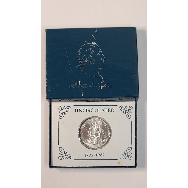 U.S 1982 George Washington 250th Anniversary Commemorative Uncirculated 90% Silver Half Dollar