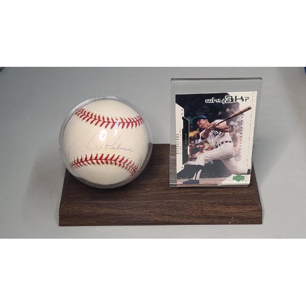 Al Kaline Autographed Rawlings Baseball With 2000 Upper Deck Baseball Card In Display Stand