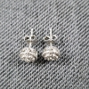 Image 2 : Beautiful Sterling Silver Bridge Diamond Earring Set Featuring 1/10 CTTW Diamonds ~ Weighs 2 Grams T