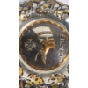 Image 2 : 1920s Metal Egyptian Revival Embossed Wall Hanging - Multicolor Embellished