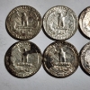 Image 6 : Eight Assorted 1964 United States Washington 90% Silver Quarters ~ $2.00 Face Value