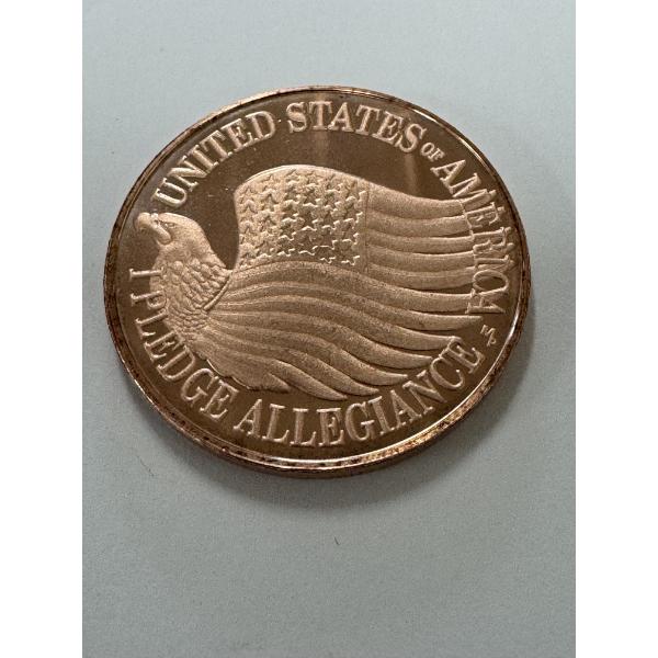 Limited Edition I Pledge Allegiance One Ounce .999 Fine Pure Copper Coin - Exceptional Coin