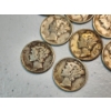 Image 2 : x11 Assorted Years 90% Silver Mercury Dimes FV: $1.10