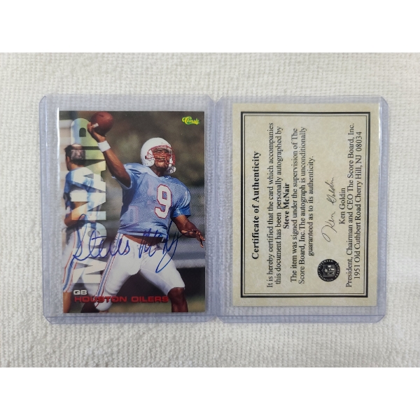 1995 Classic #SP-6 Steve McNair Signed Trading Card - COA by The Score Board