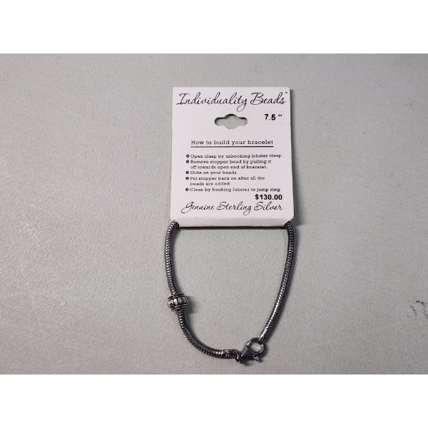 Sterling Silver Individuality Beads Charm Bracelet Total Weight 8.3g