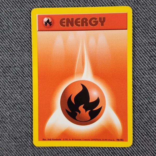 Fire Energy 98/102 Vintage Base Set Pokemon Trading Card - Near Mint Condition