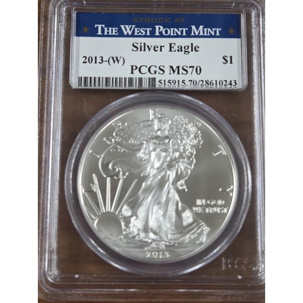 2013 The West Point Mint Silver Eagle PCGS MS70 999 Fine Silver Ounce
