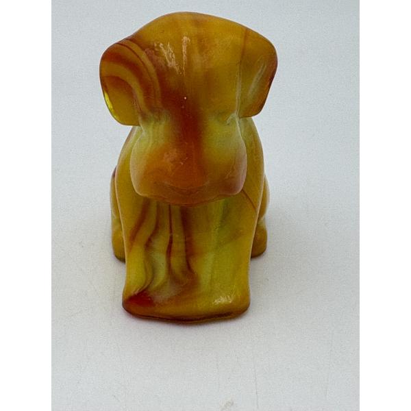 Adorable Degenhart Vintage Glass Dog Figurine- Buttercup Slag