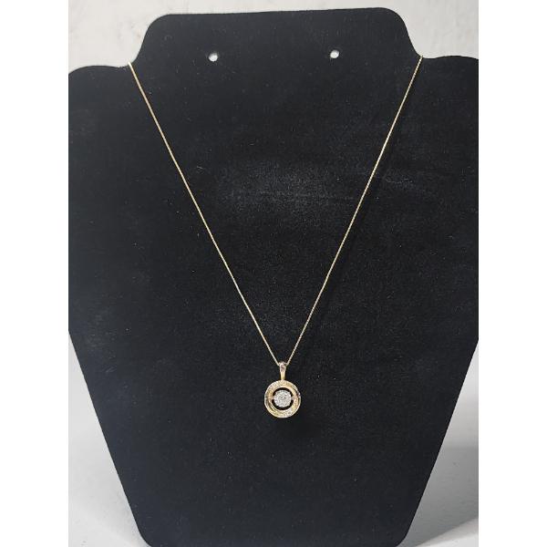 14K Gold "Unstoppable Love/Dancing Diamond" 18" Necklace - Diamond Center & Diamond Accents TW: 4.2g