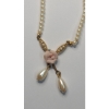 Image 2 : Lovely Pearl Like Fashion Necklace With Matching Stud Back Dangle Earrings 