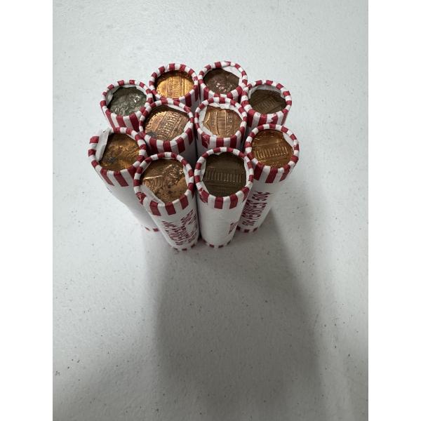 10 - Bank Rolls Of United States Lincoln Cents Pennies - Mint Condition - Various Years - Mixed Roll