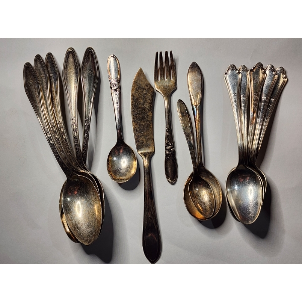 388 Grams of Asstd. Silverplated Silverware With Two Added Stainless Pieces (Not Included in Weight)