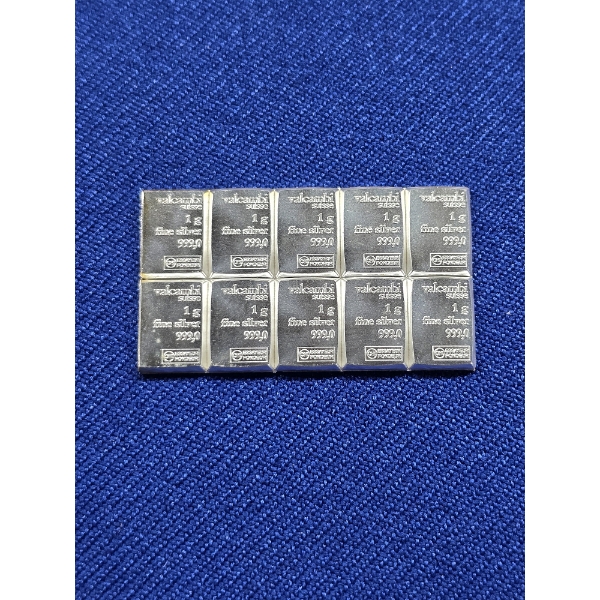 10g Total Valcambi .999 Fine Silver - Exceptional Condition with Protective Sleeve