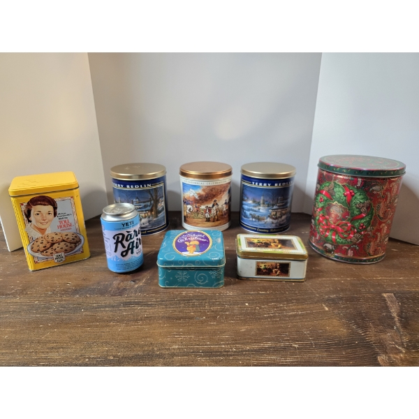 (8) Assorted Empty Tins